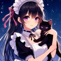 子猫とメイドな、黒髪ツインテール少女★(5枚) 4枚目