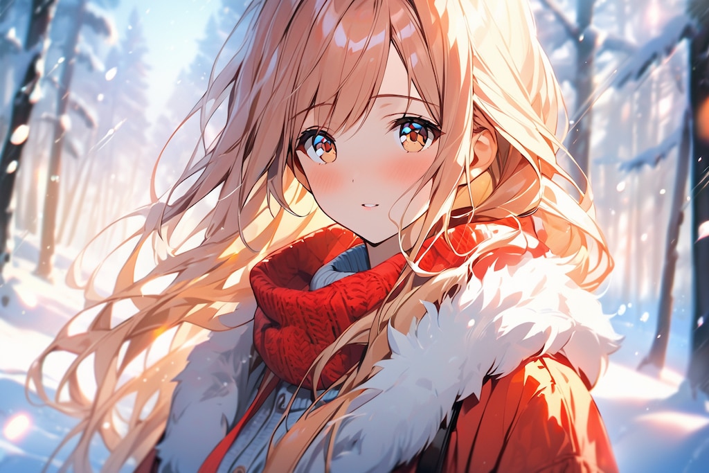 冬ファッションの少女(VEGA)