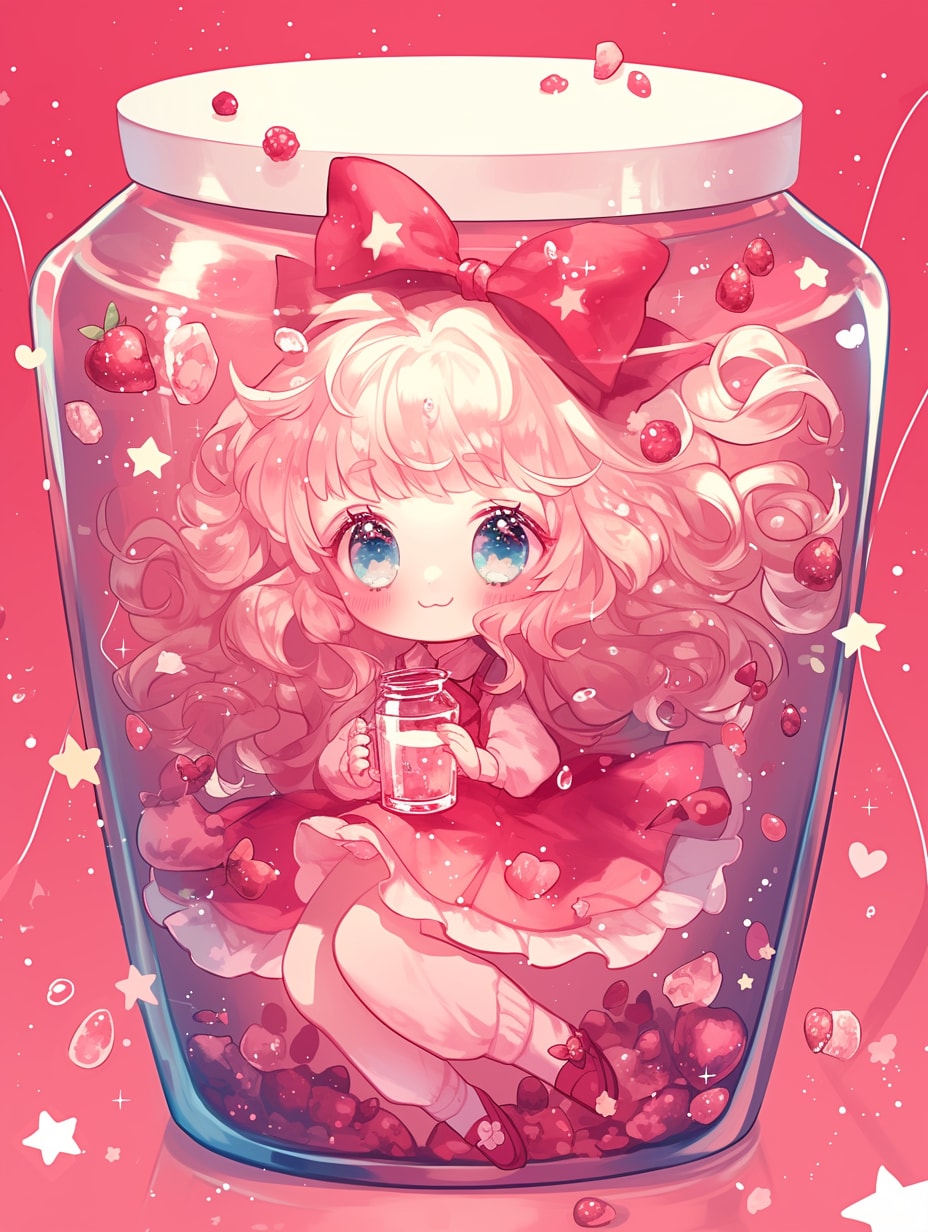 「瓶詰の少女」紅16 | の人気AIイラスト・グラビア