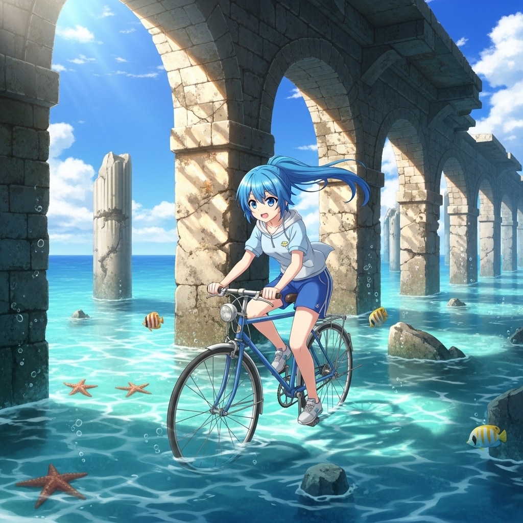 青ぽにちゃん サイクリング_Flow