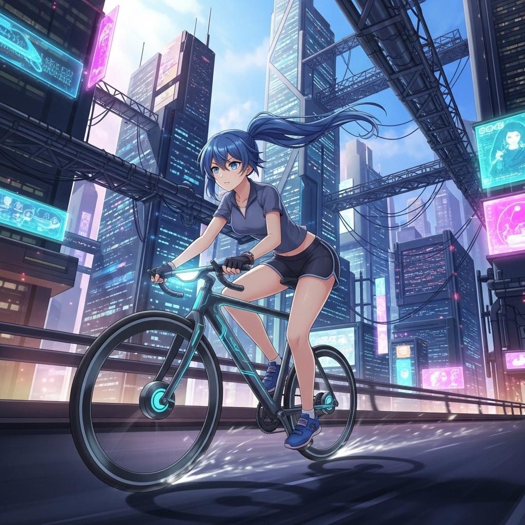 青ぽにちゃん サイクリング_Flow