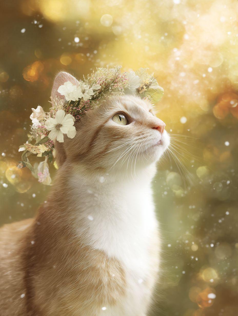 猫に花冠