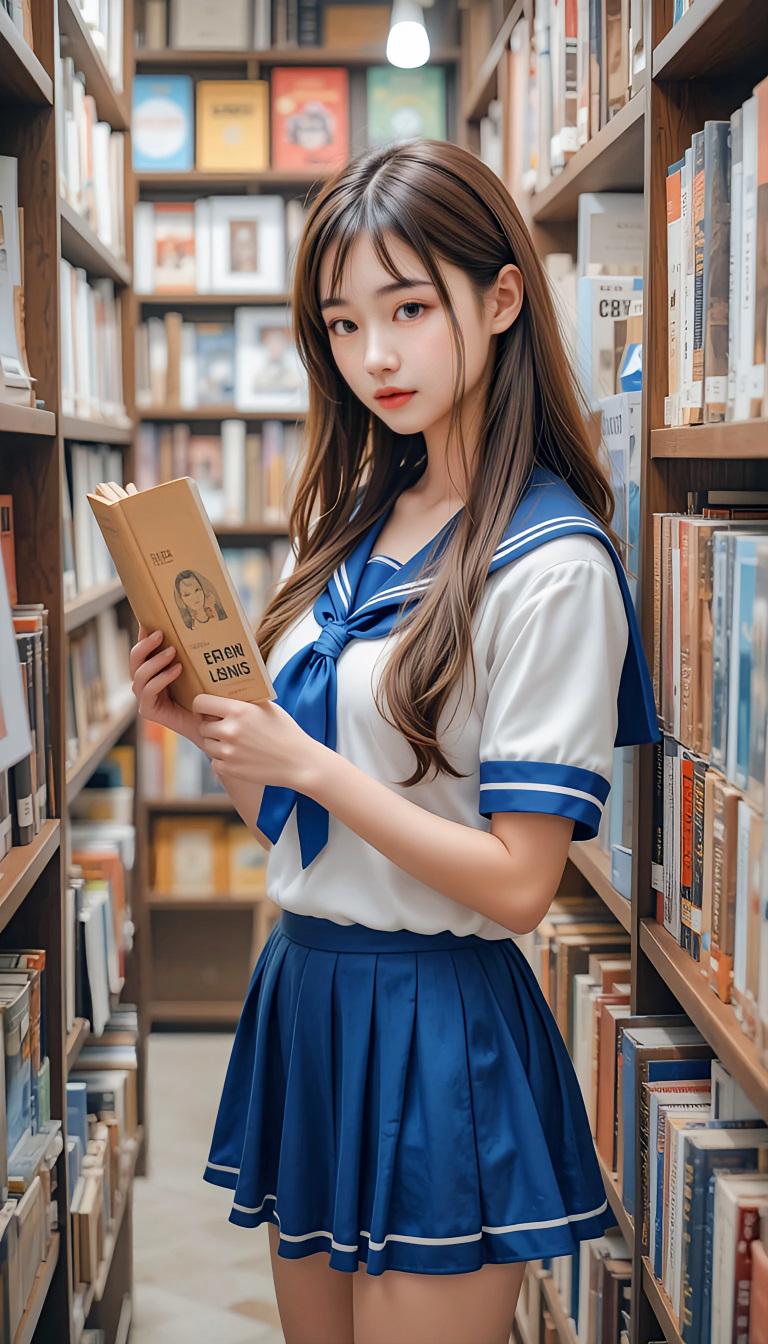 本屋さんと君 | の人気AIイラスト・グラビア