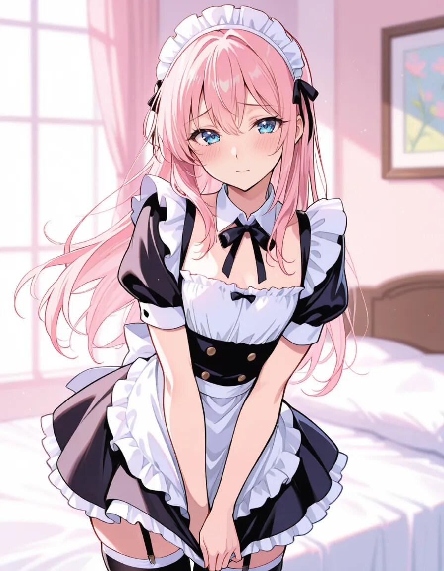メイド服を着せられた男の娘
