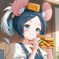 サンドイッチを食べるラットちゃん達 2枚目