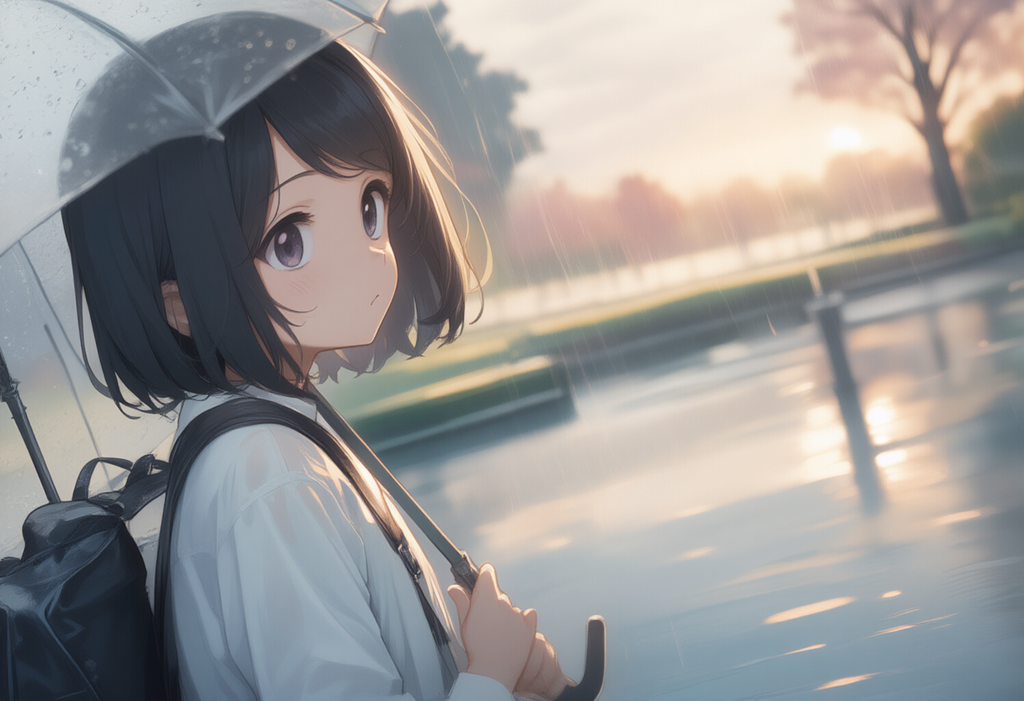 雨の日の女の子
