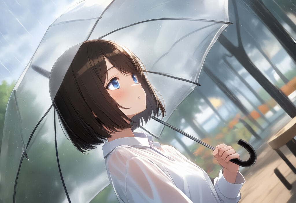 雨の日の女の子