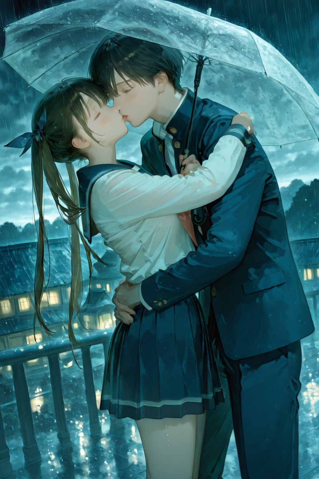 雨中のキス | の人気AIイラスト・グラビア