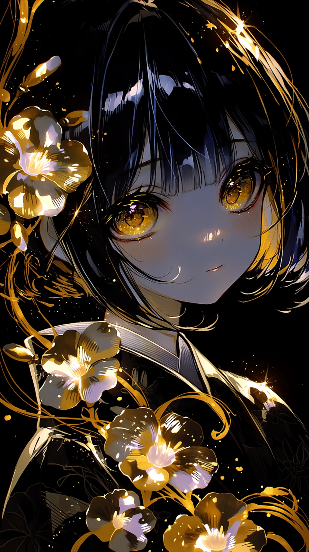 Midnight Gold Blossom  🌸 真夜中に咲く黄金花