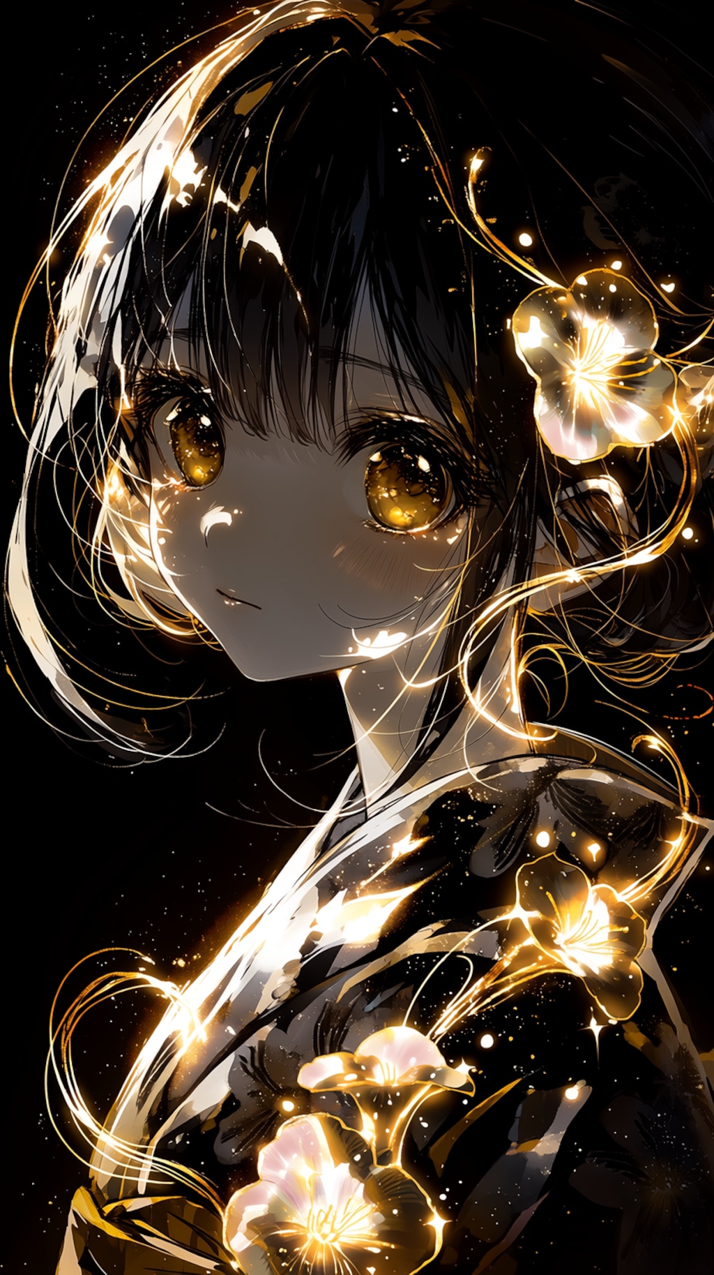 Midnight Gold Blossom  🌸 真夜中に咲く黄金花