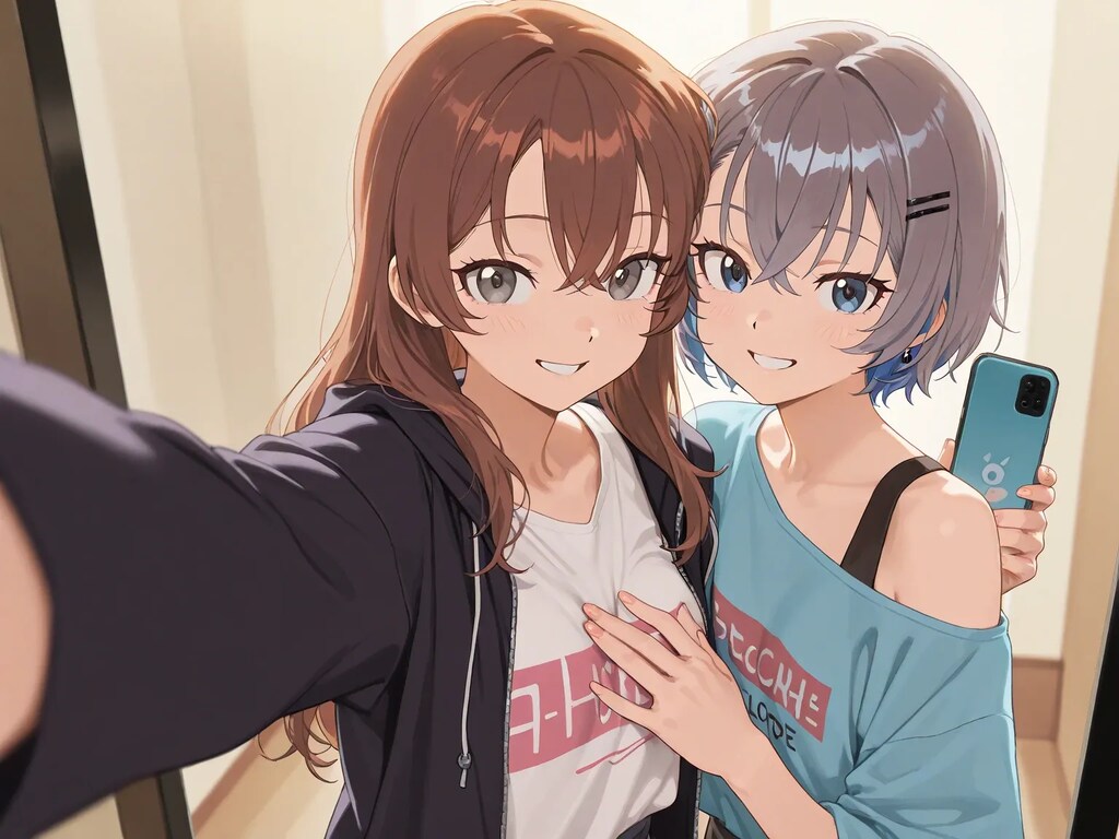 仲良しな2人の自撮り