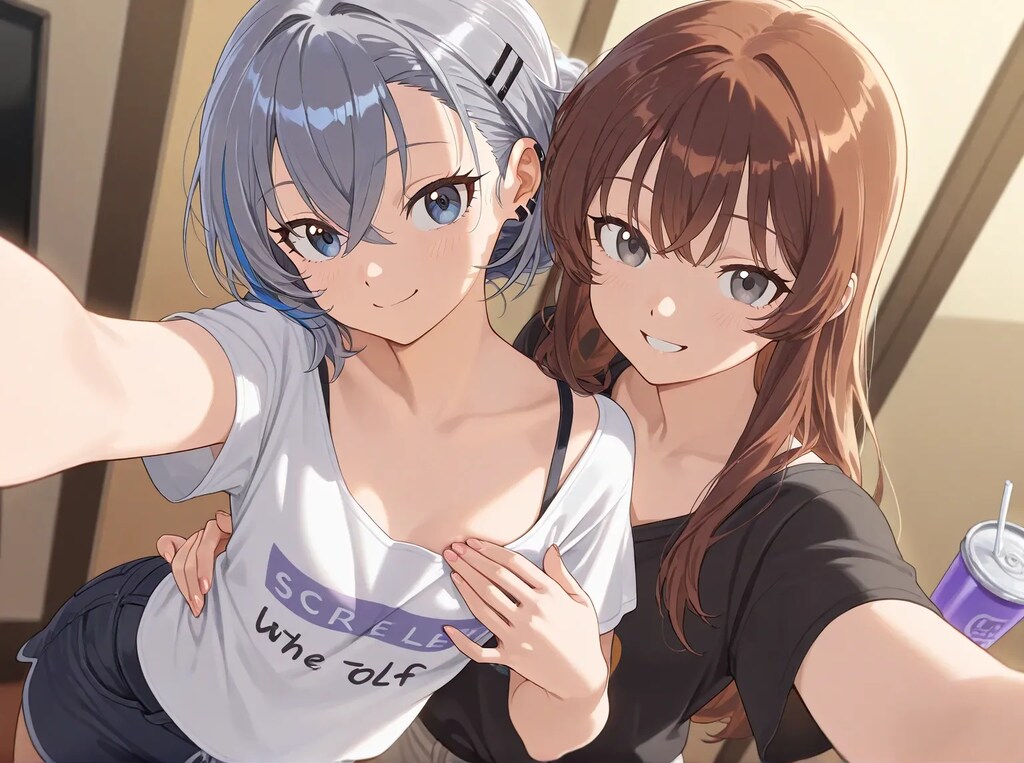 仲良しな2人の自撮り