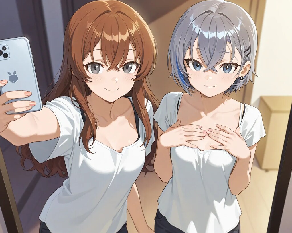 仲良しな2人の自撮り