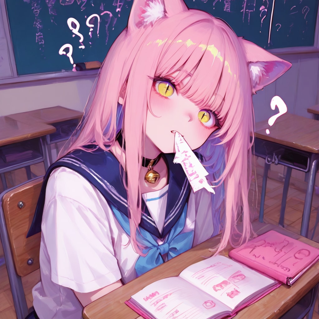 初登校の猫娘 | の人気AIイラスト・グラビア