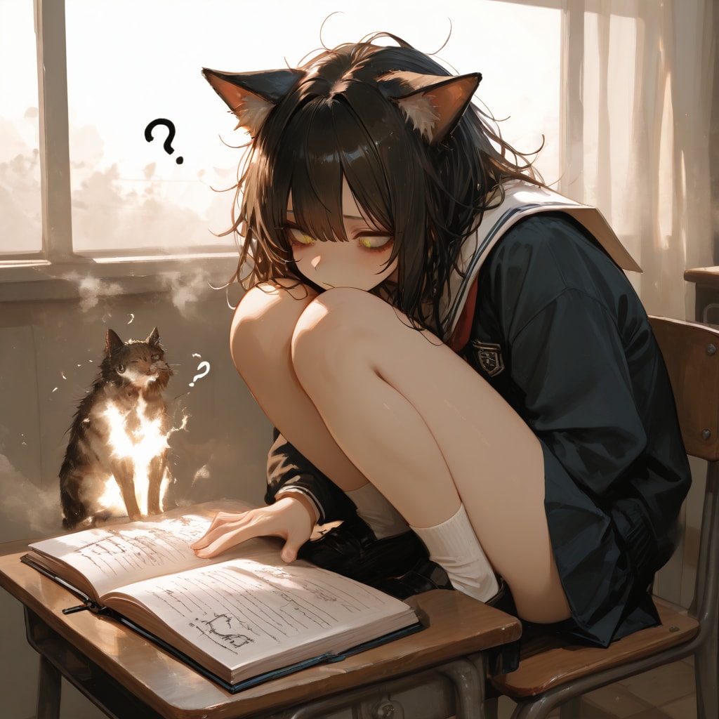 初登校の猫娘