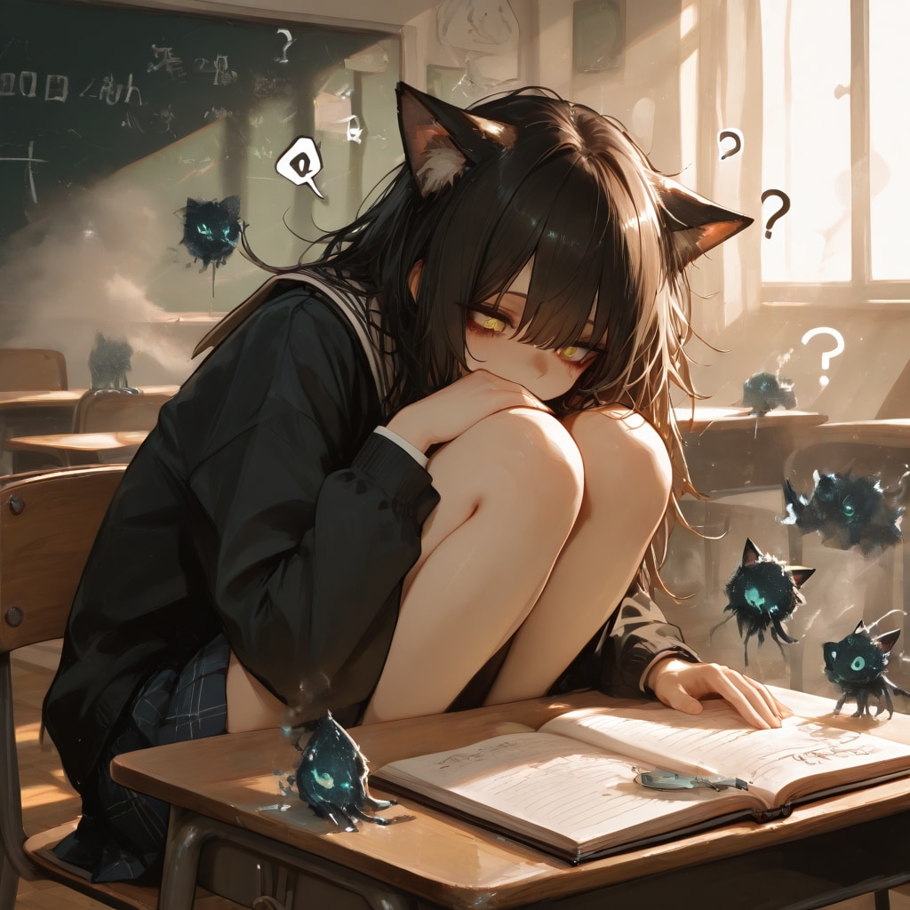 初登校の猫娘