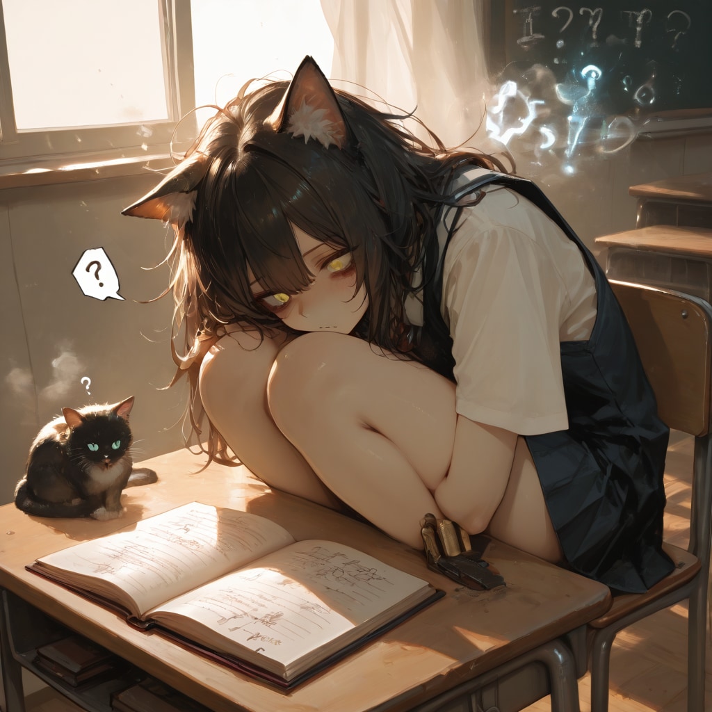 初登校の猫娘