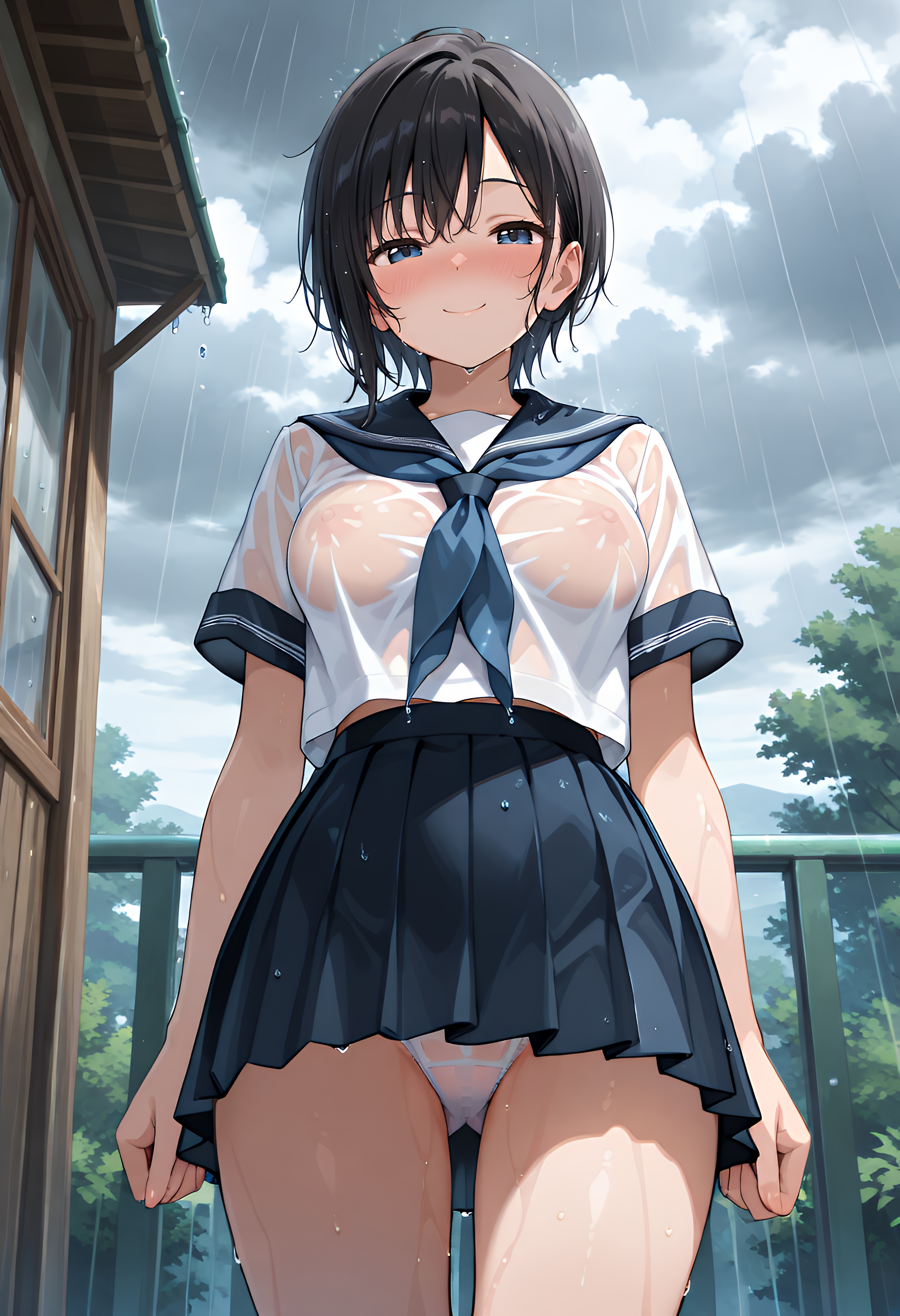 露に濡れるセーラー