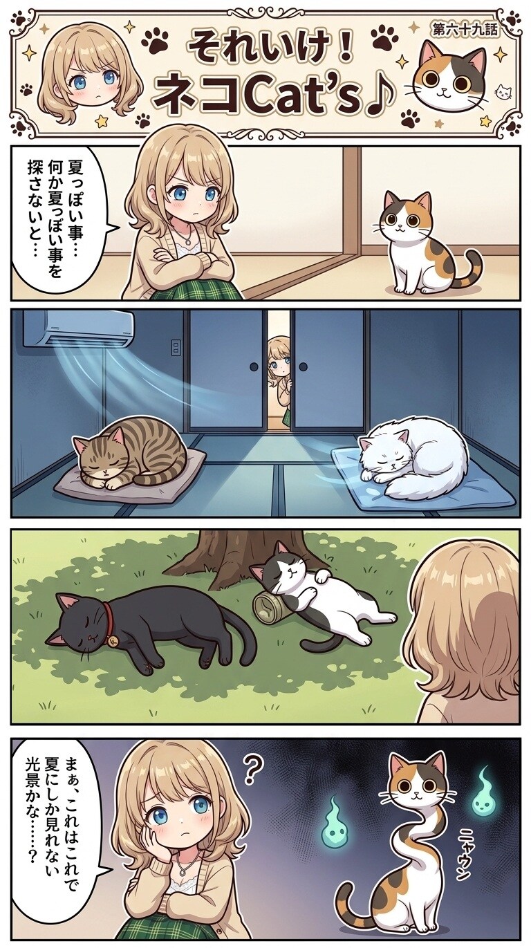 【69話】それいけ！ネコCat's♪(４コマ漫画) | の人気AIイラスト・グラビア