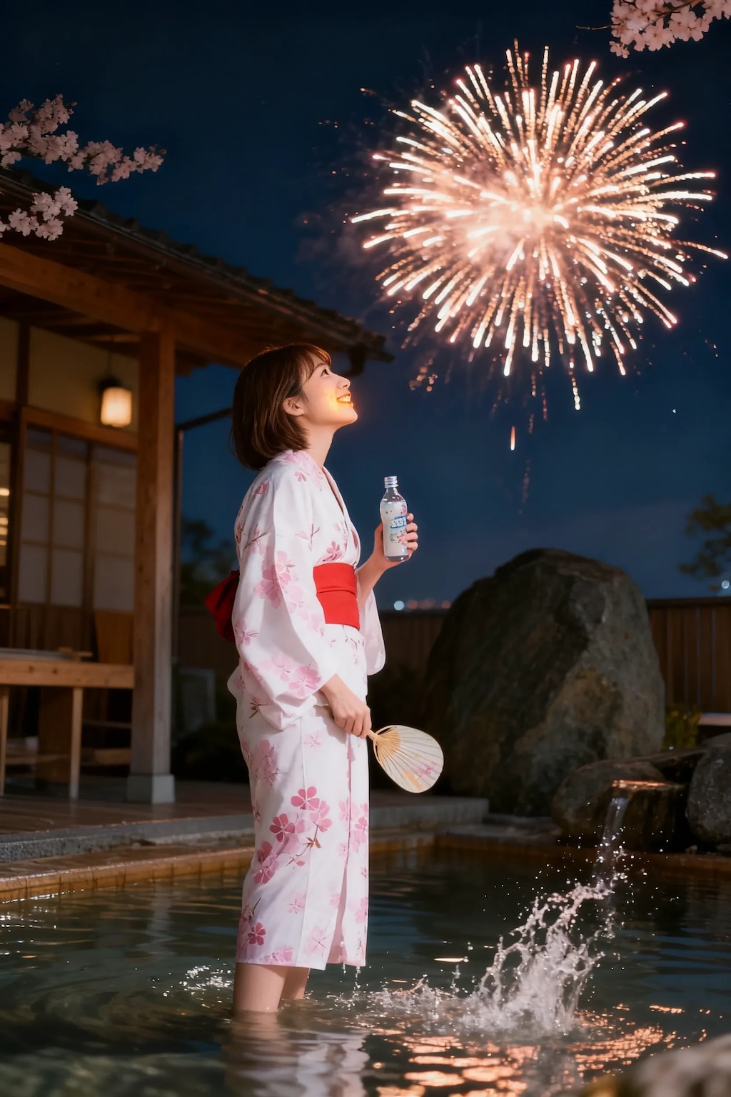 夕涼みで花火
