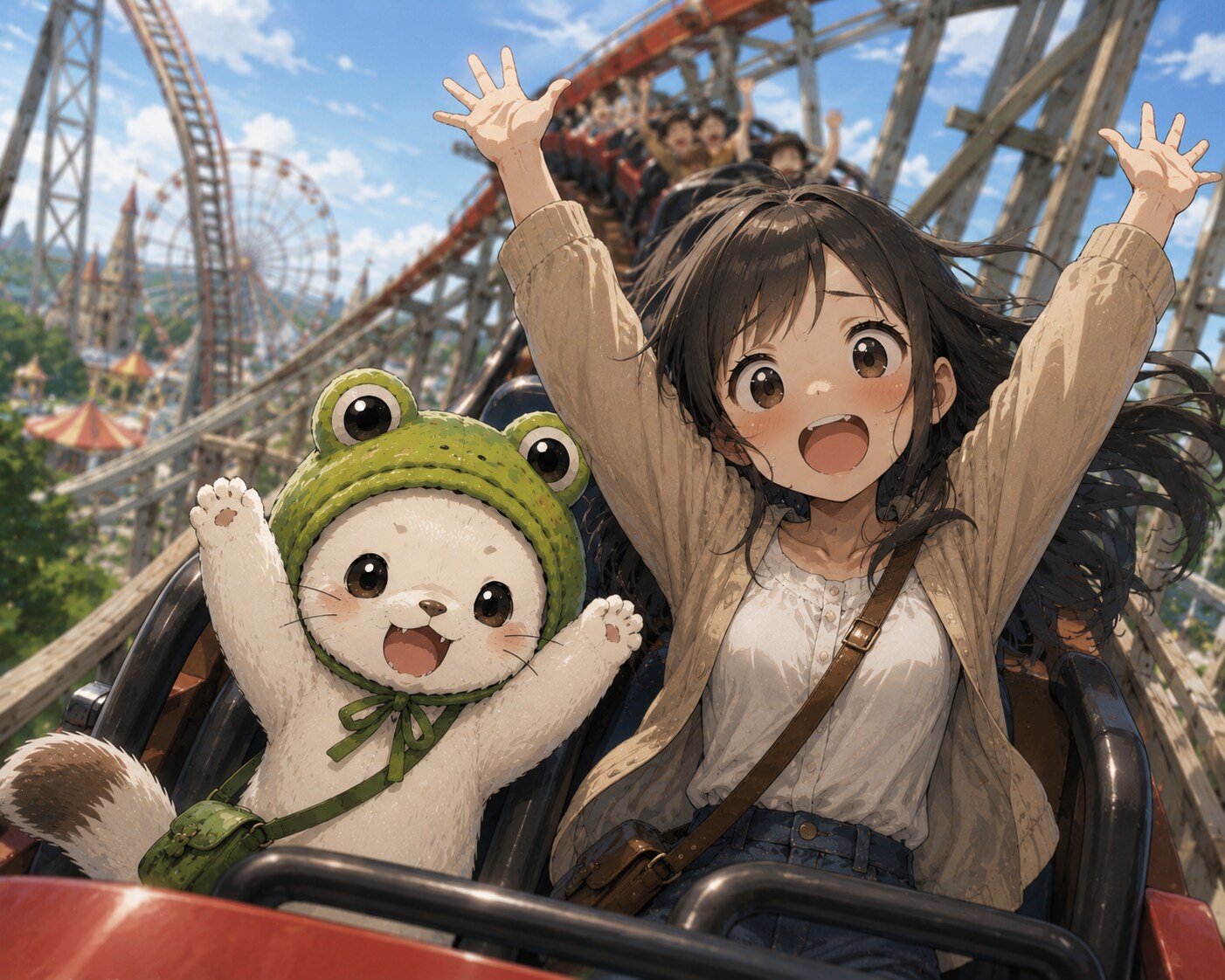 遊園地からの疲れておやすみなさい♥楽しかったね！ | の人気AIイラスト・グラビア