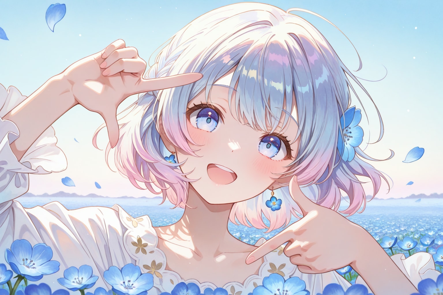 今日は「指フレーム」に挑戦 | の人気AIイラスト・グラビア