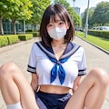 マスクJK野外露出撮影0913 2枚目