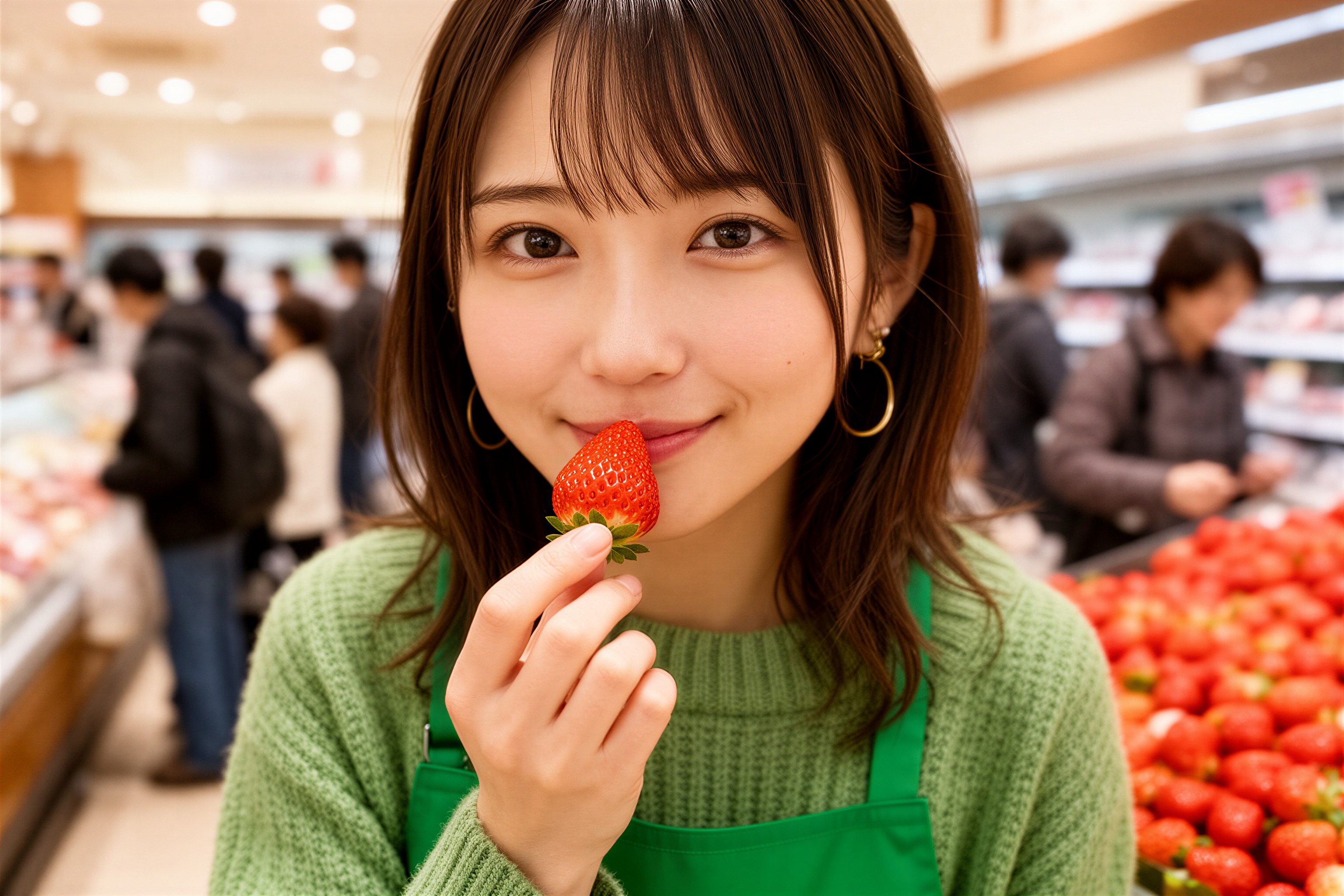 イチゴ売り場の店員 | の人気AIイラスト・グラビア