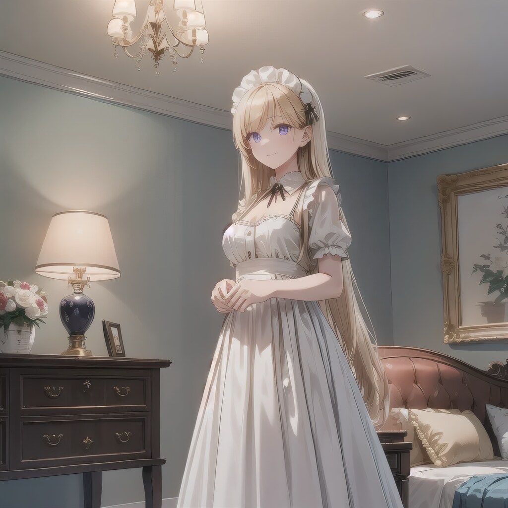 金髪ロングでメイド服の少女４