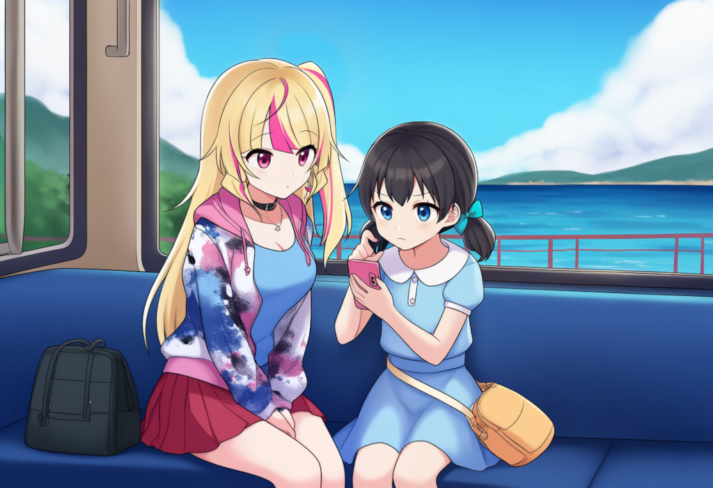 電車で遠出するアシュ理子