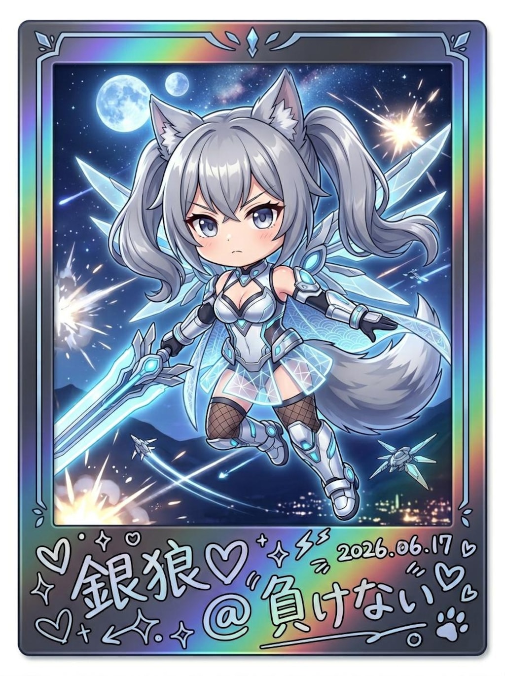 銀狼ちゃんデコフォト