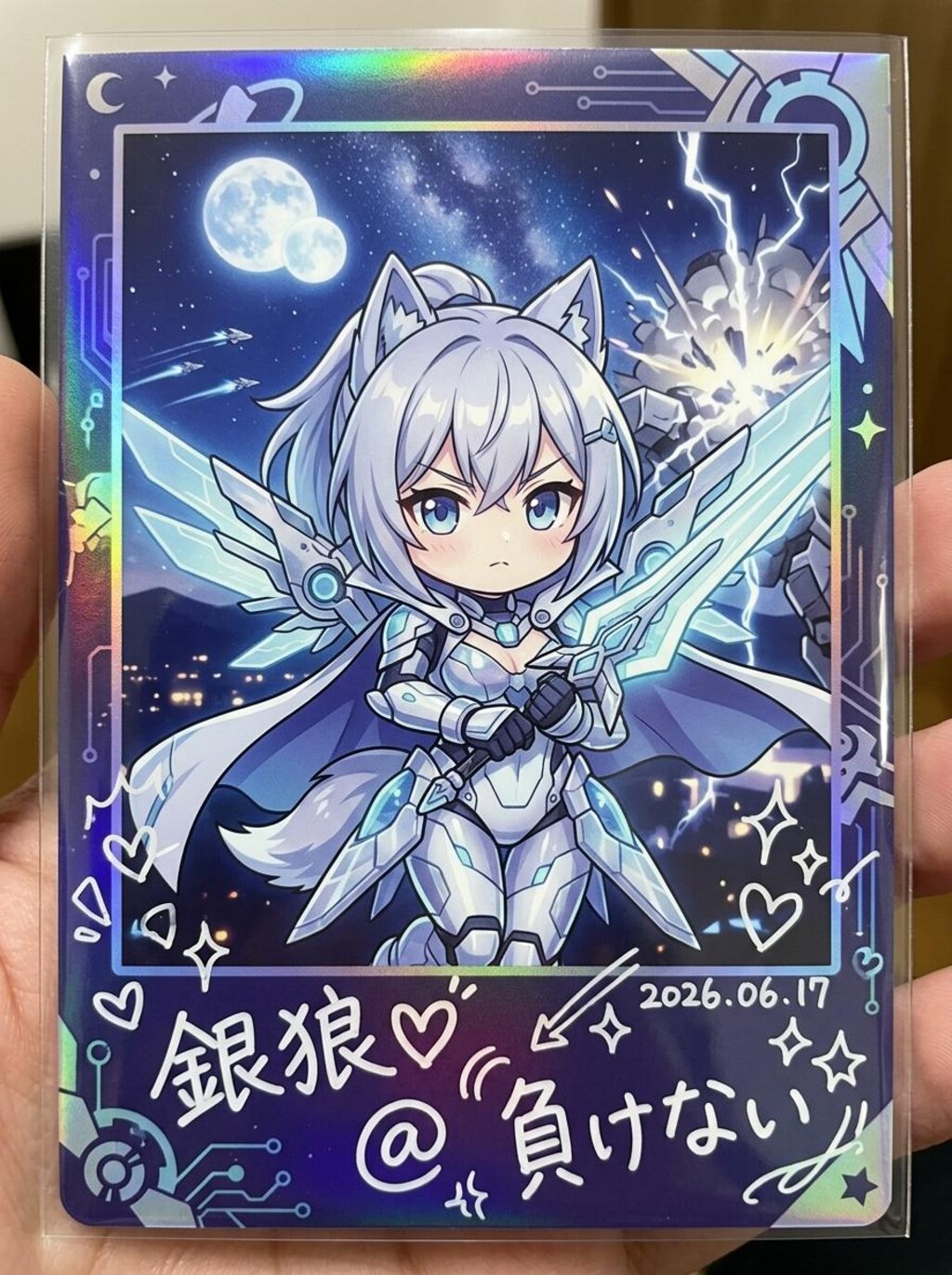 銀狼ちゃんデコフォト