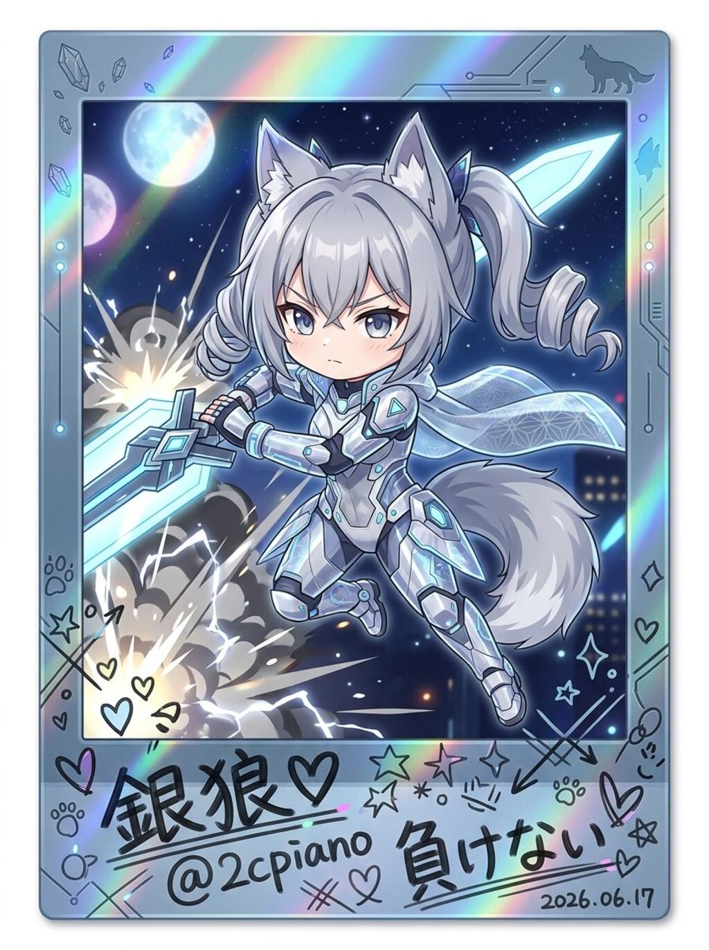 銀狼ちゃんデコフォト