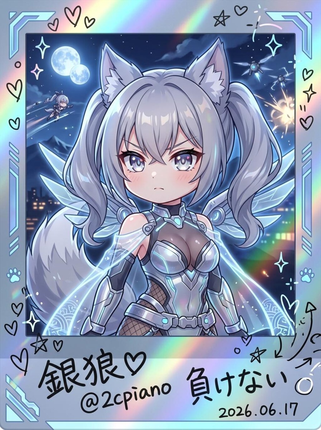銀狼ちゃんデコフォト