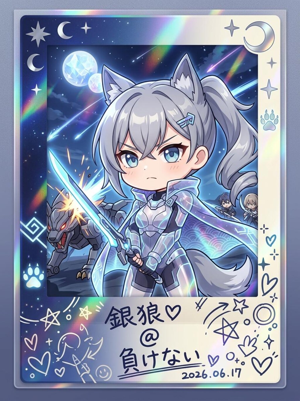 銀狼ちゃんデコフォト