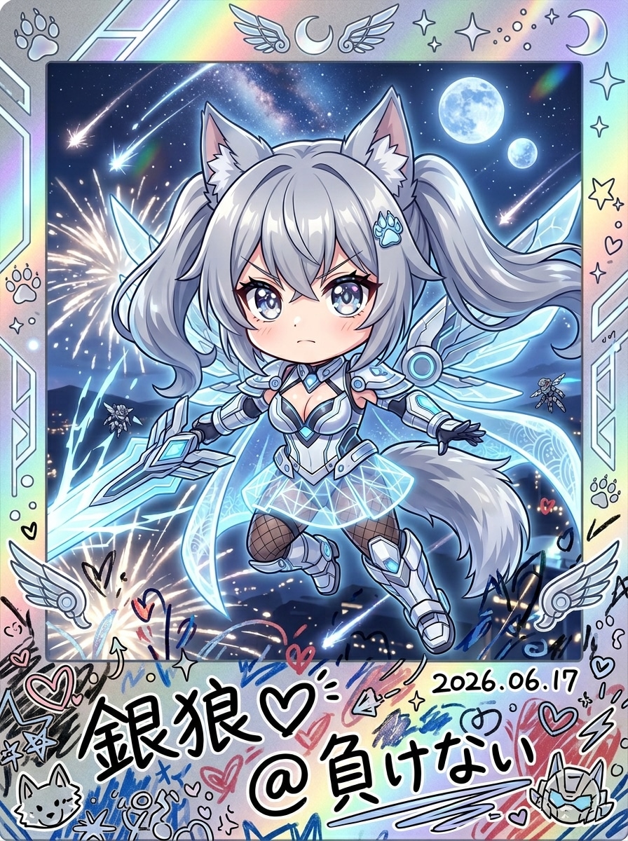 銀狼ちゃんデコフォト