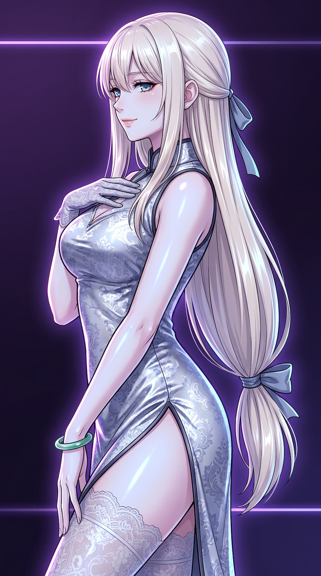 絹影の旗袍少女