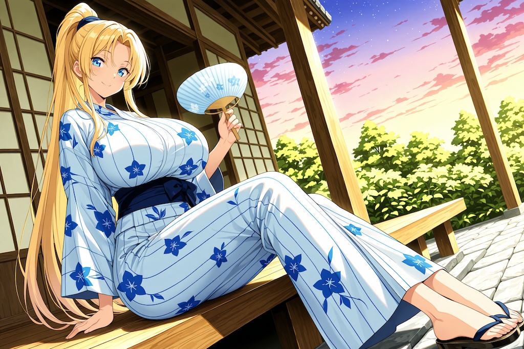 うちの子 浴衣×ポニーテイルその１