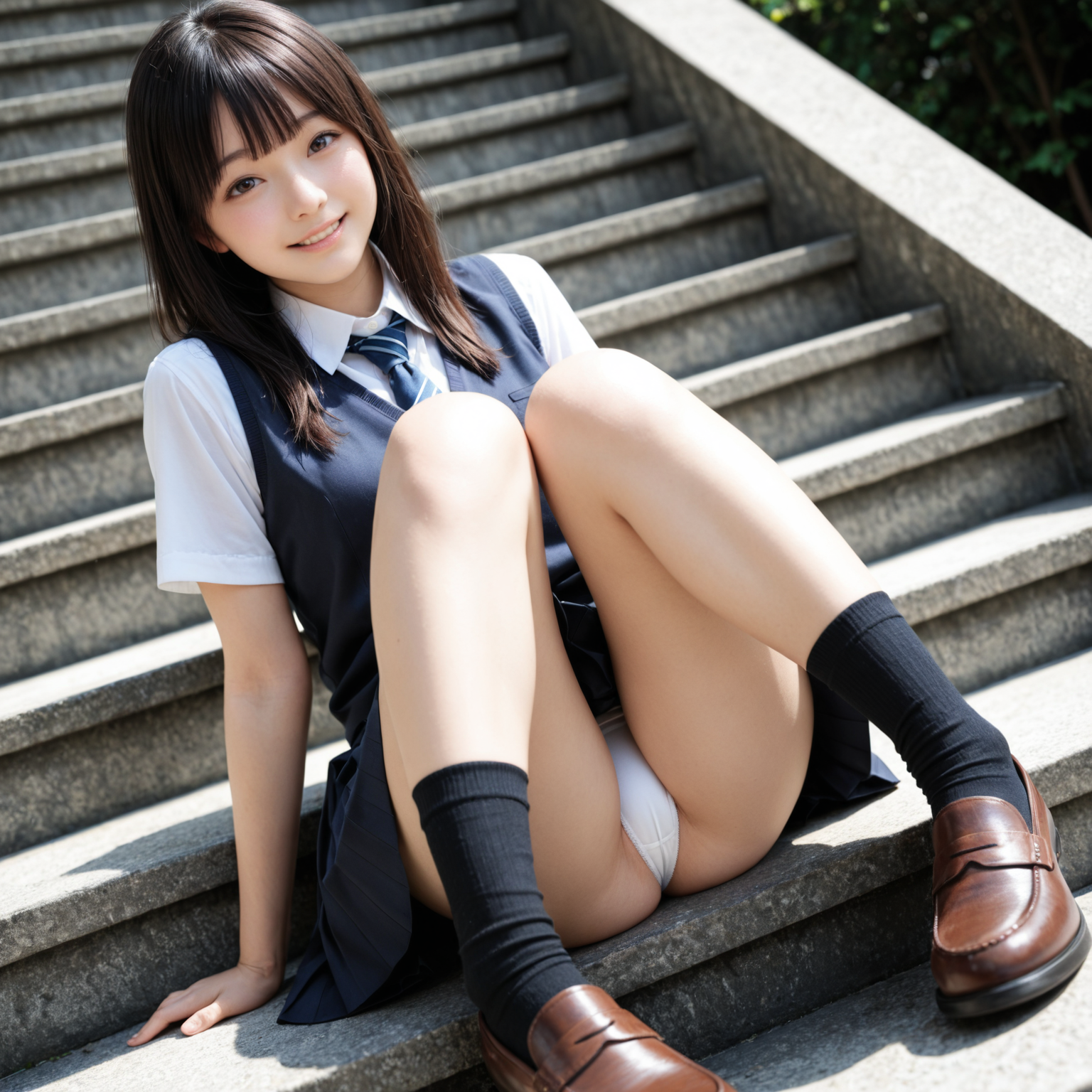 制服パンチラ♡