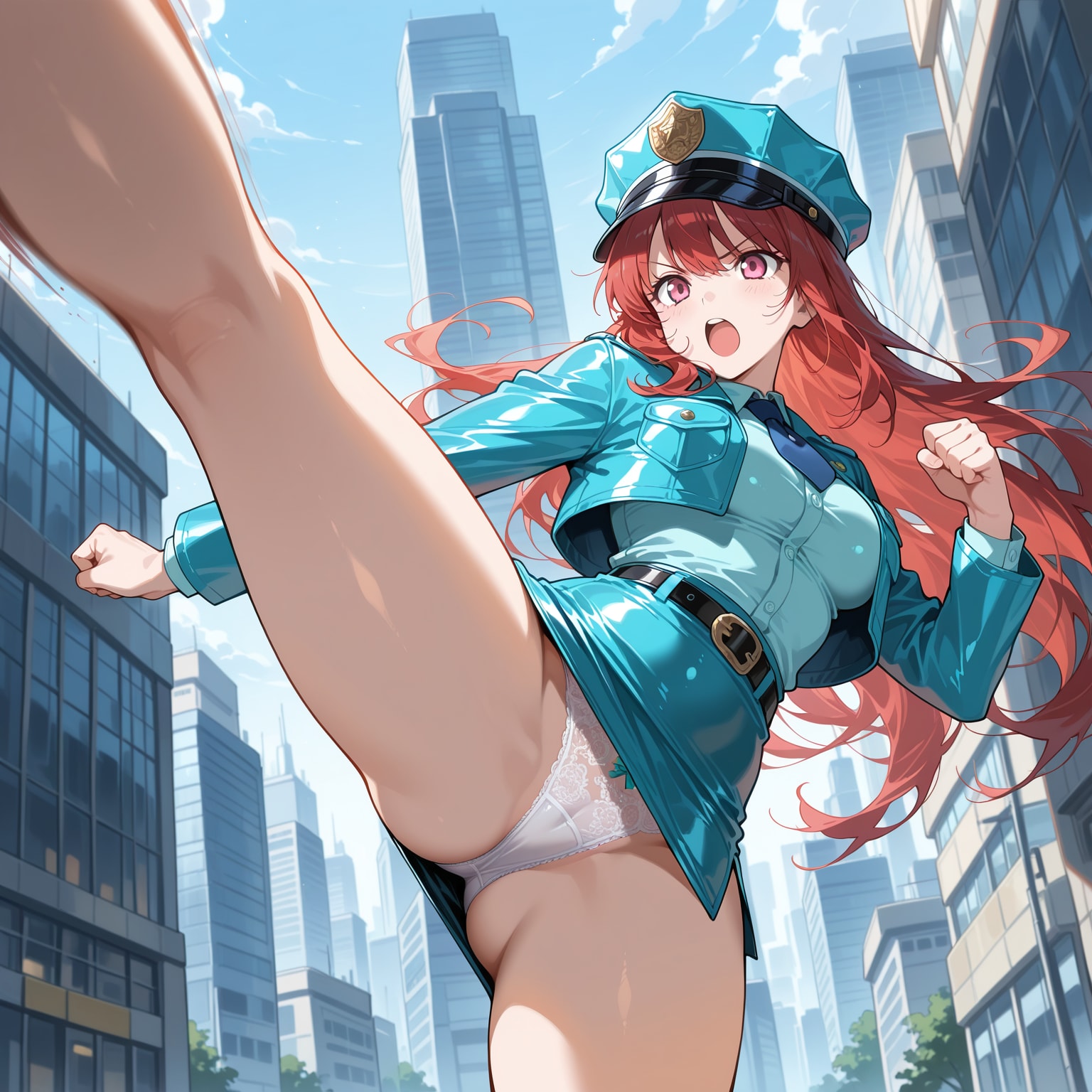 パンチラハイキック