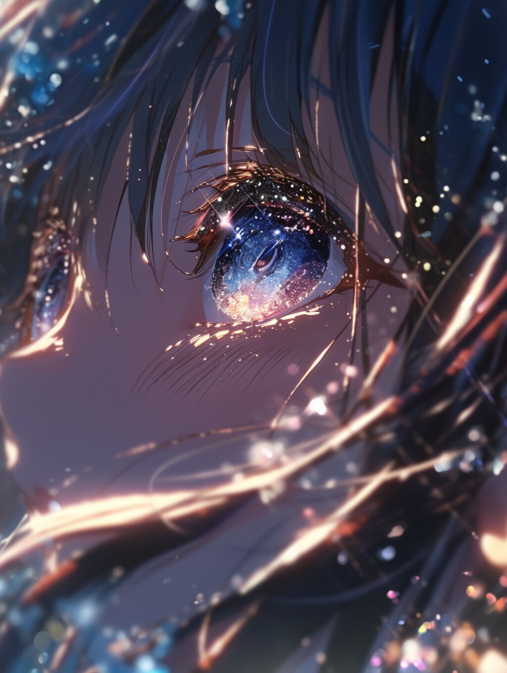 夜空を見上げる