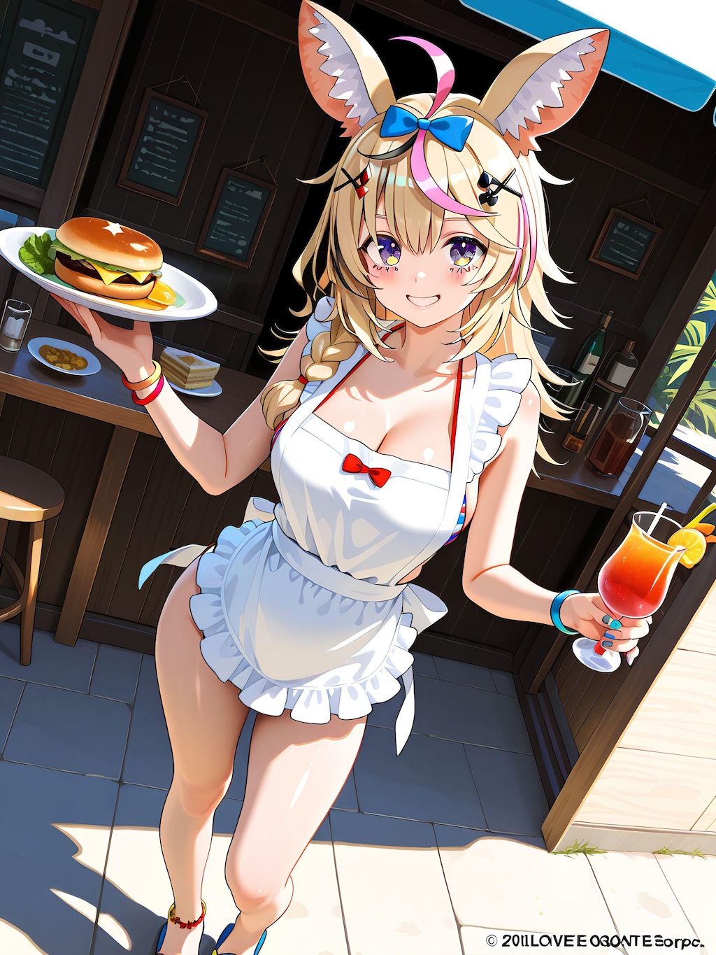 南国のビーチカフェで働く、しらけん社員