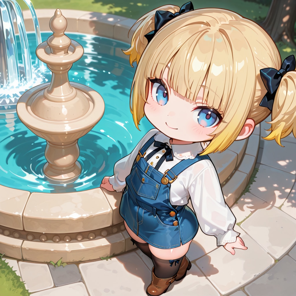 噴水のある公園でデート♪ | の人気AIイラスト・グラビア