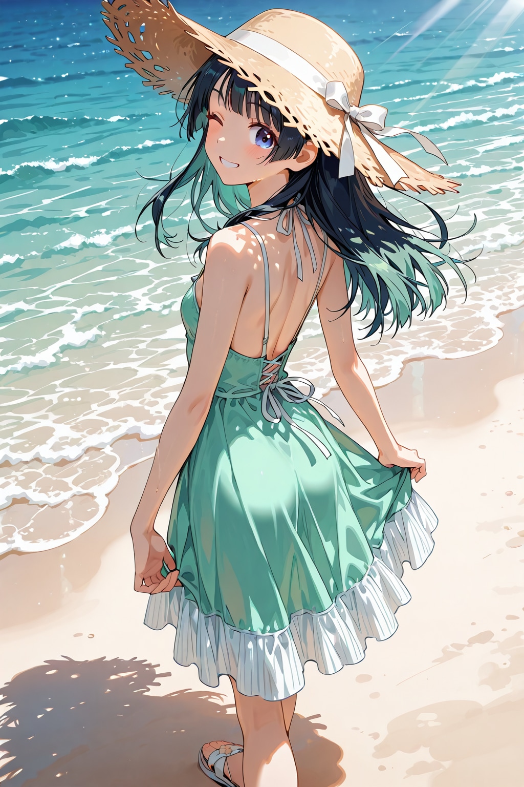 海でサマードレス②