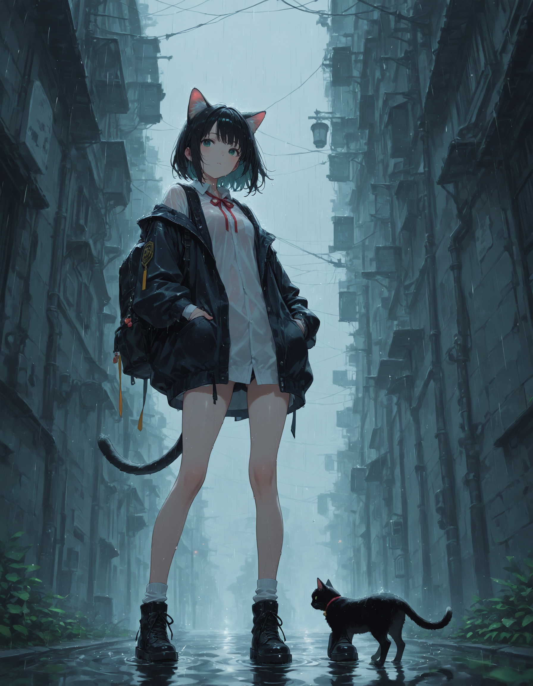 cat in the rain