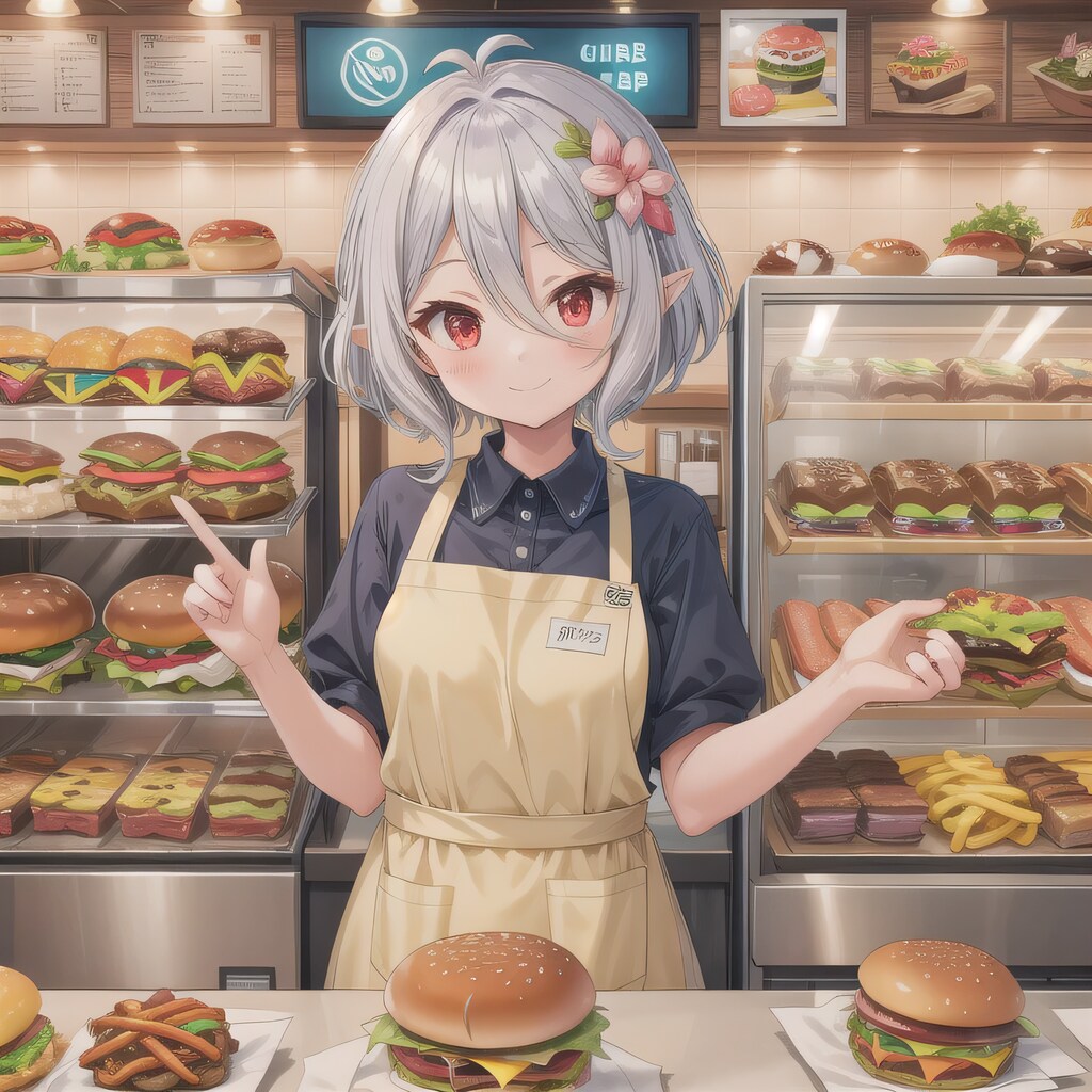 白髪ボブでクルーの少女２