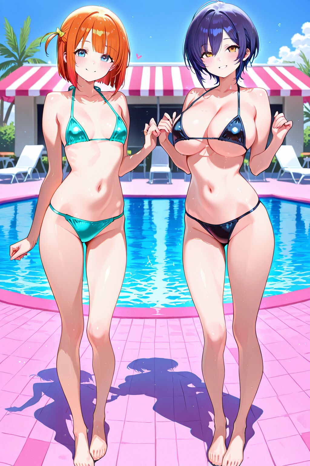 AURAアイドル二人組　水着　その１をPHOENIXで生成してみた
