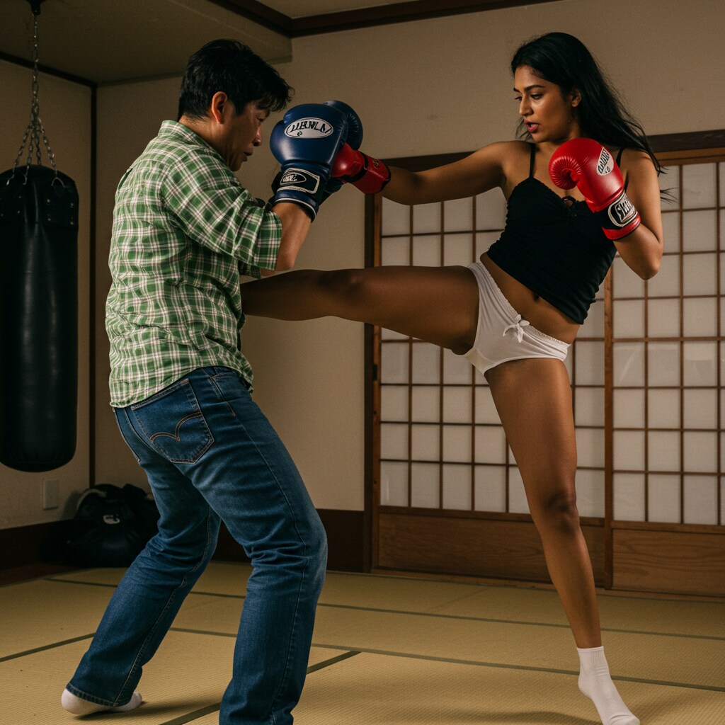 インド人女性とスパーリング