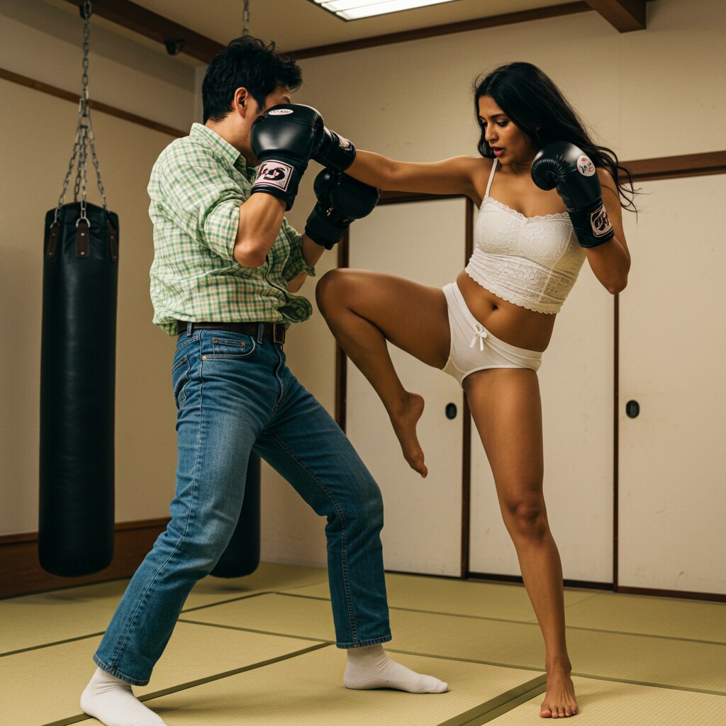 インド人女性とスパーリング