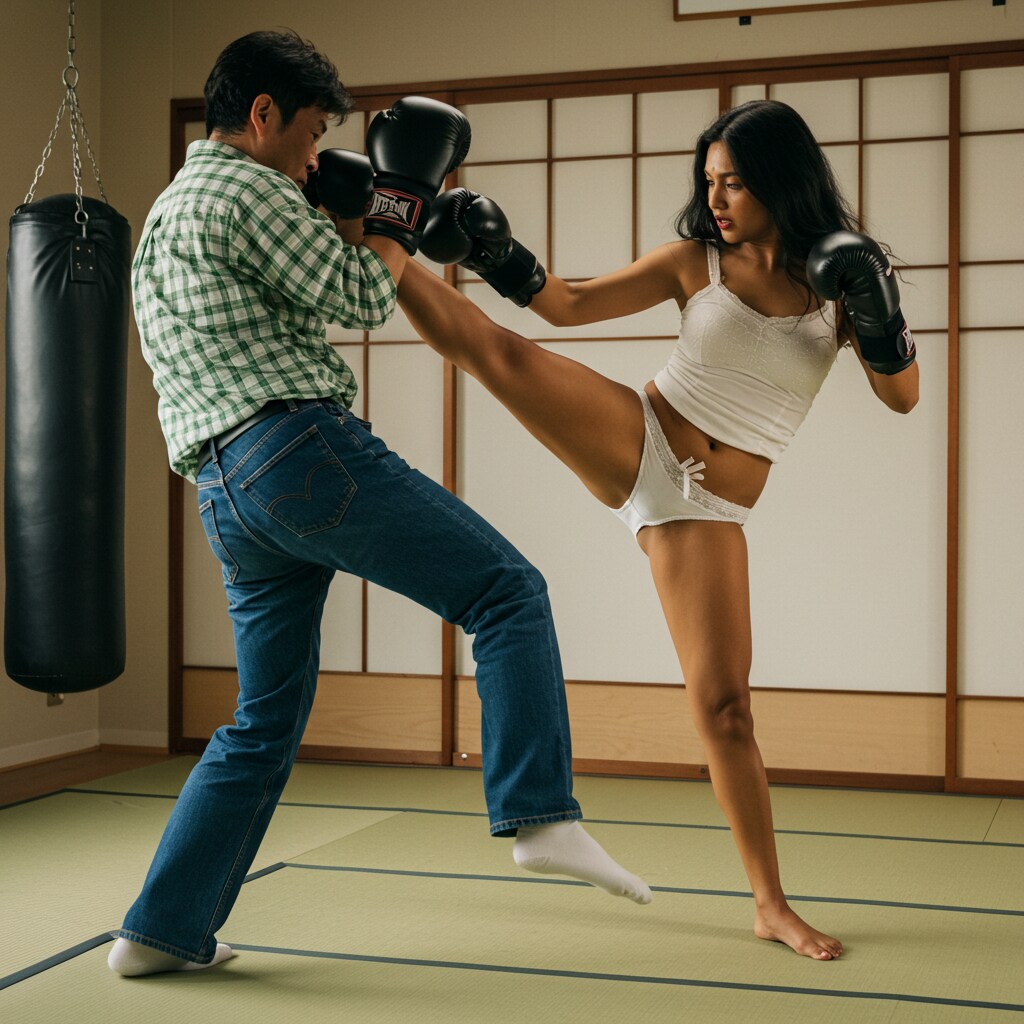 インド人女性とスパーリング